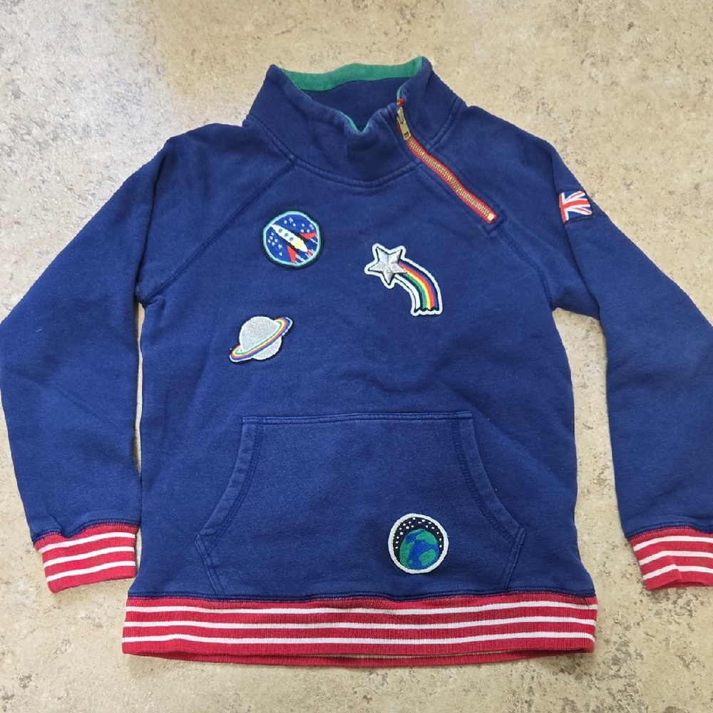 Mini Boden Space Zip Pullover, Size 9-10 Y